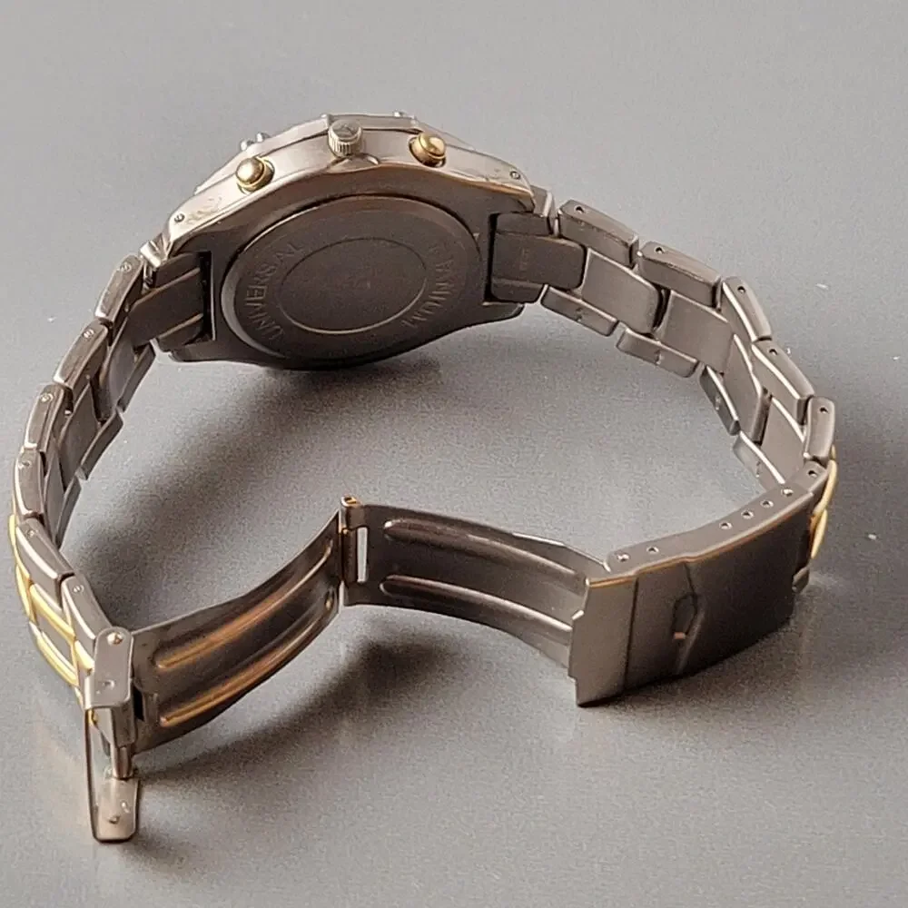 Vintage Titanium Chronograph Wristwatch - Two-Tone Band, Japan Quartz Movement